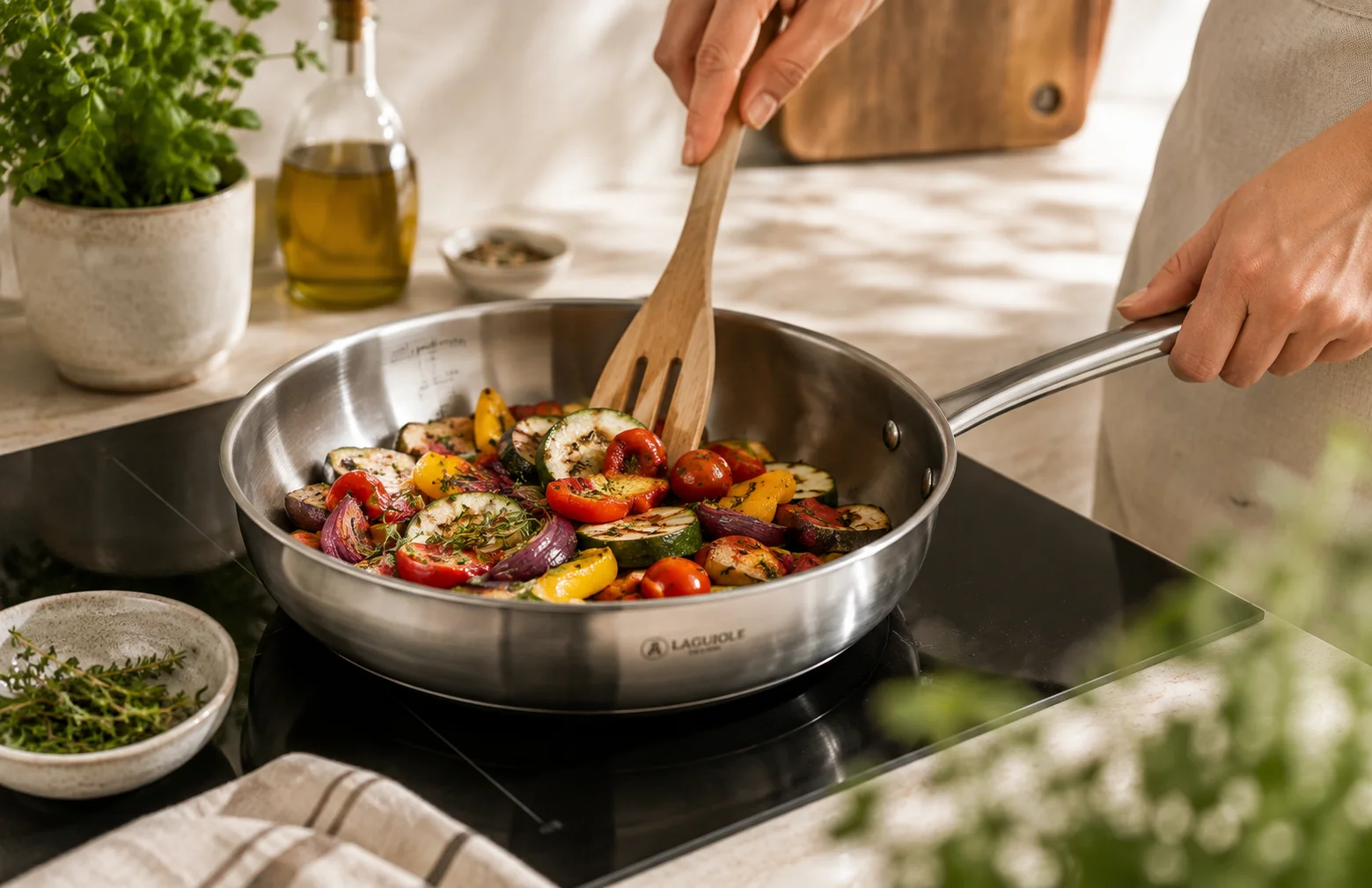 Légumes d'été grillés à la poêle : recette facile | Laguiole Cuisson